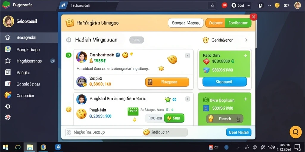 Tampilan antarmuka yang bersih dan menarik untuk gameplay.